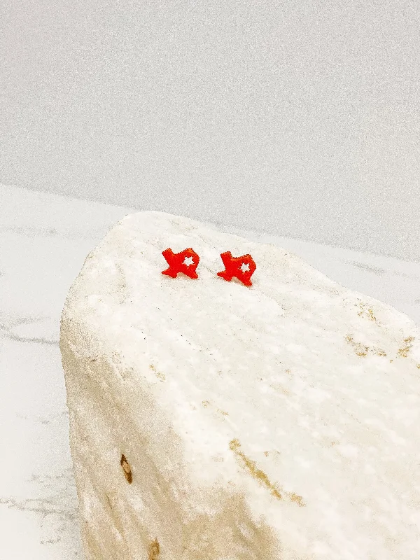 State of Texas Stud Earrings - Orange