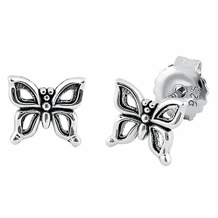 Sterling Silver Butterfly Stud Earrings