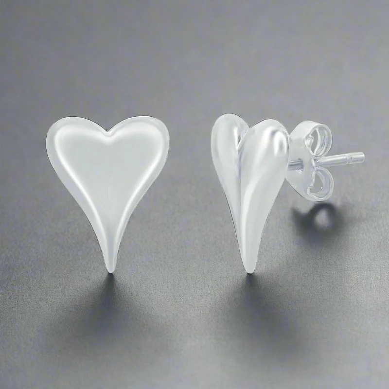 SS Heart Stud Earrings