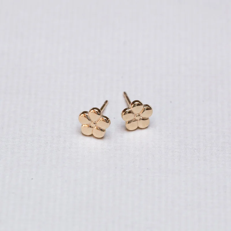 9ct Gold Cherry Blossom Flower Stud Earrings