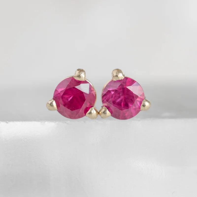 The Ruby Stud Earrings | 14K Yellow Gold