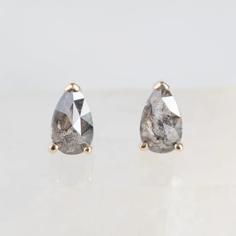 The Salt and Pepper Diamond Stud Earrings | 10K Yellow Gold