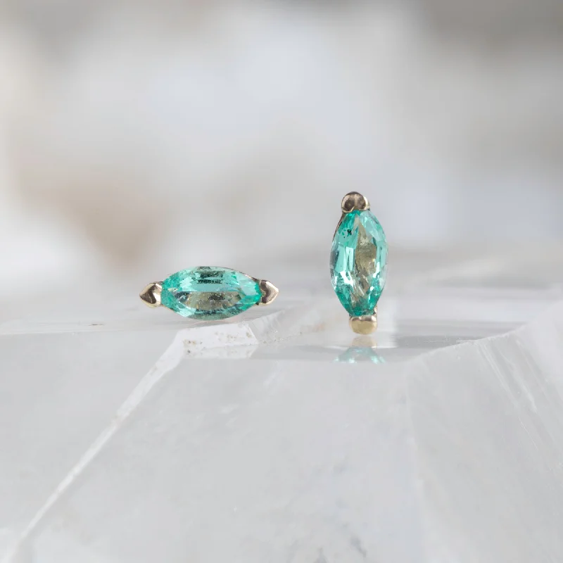 The Teensy Emerald Stud Earrings | 14K Yellow Gold