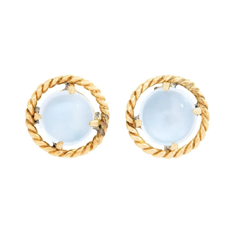 Vintage 14k Moonstone Stud Earrings