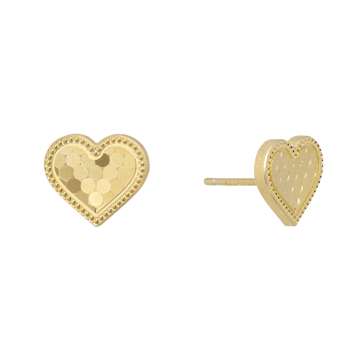 YGP Sterling Dia Cut Heart Stud Earrings