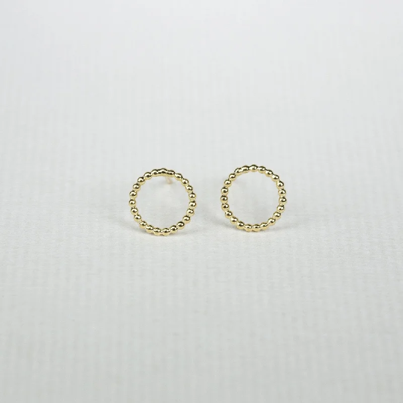 Beaded Circle Stud Earrings