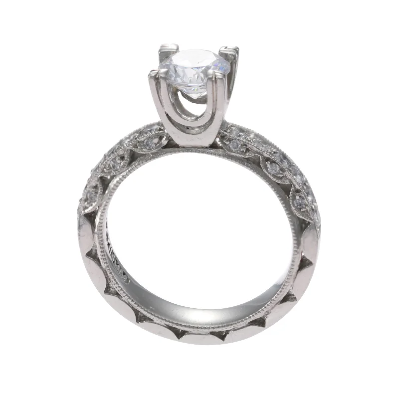 1.00CT Round Diamond Tacori Classic Crescent Engagement Ring Setting Platinum $6