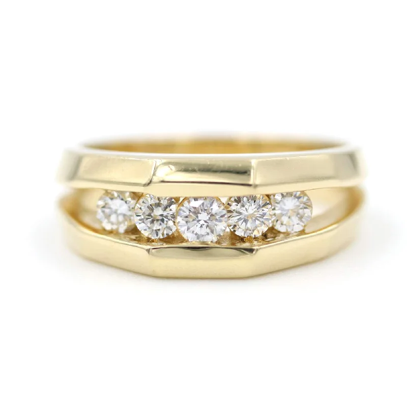 14K DIAMOND CHANNEL RING