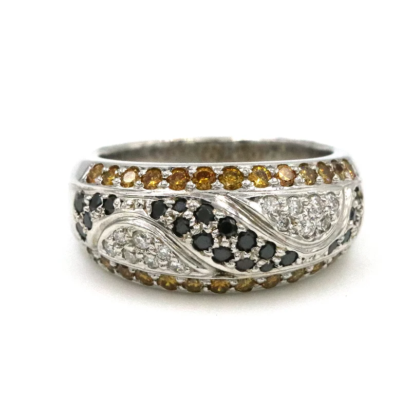 14K IRR YELLOW BLACK DIAMOND RING