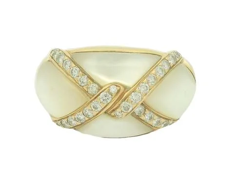 14K KABANA MOP DIAMOND RING