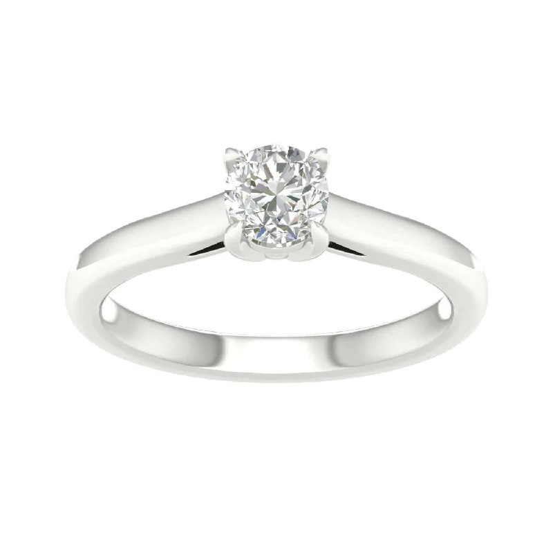 14K White Gold .50ct Lab Grown Round Diamond Solitaire Engagement Ring