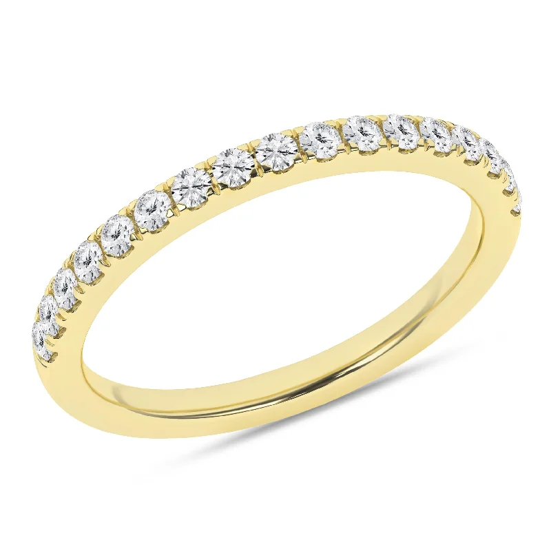 14K Yellow Gold Lab Grown Pave Diamond Band