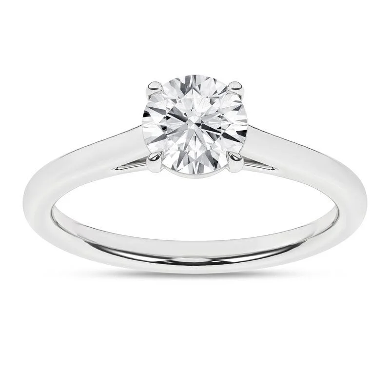 14K White Gold Lab Grown Round Brilliant Diamond Solitaire Engagement Ring