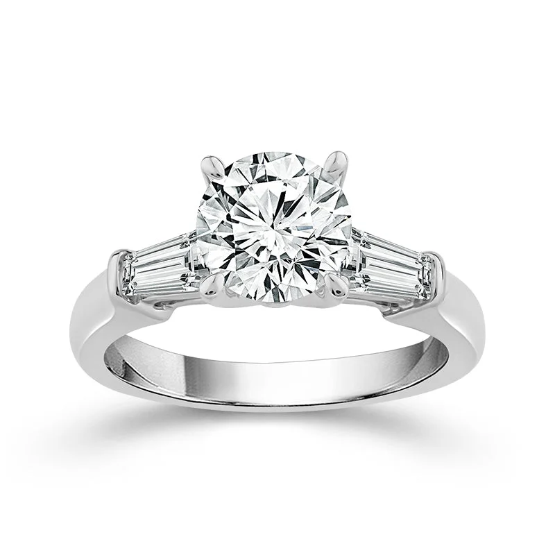 14K White Gold Lab Grown Round Diamond Engagement Ring