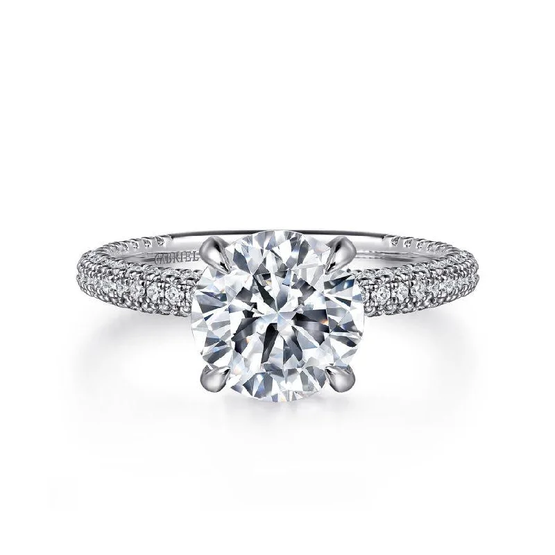 14K White Gold Round Diamond Engagement Ring