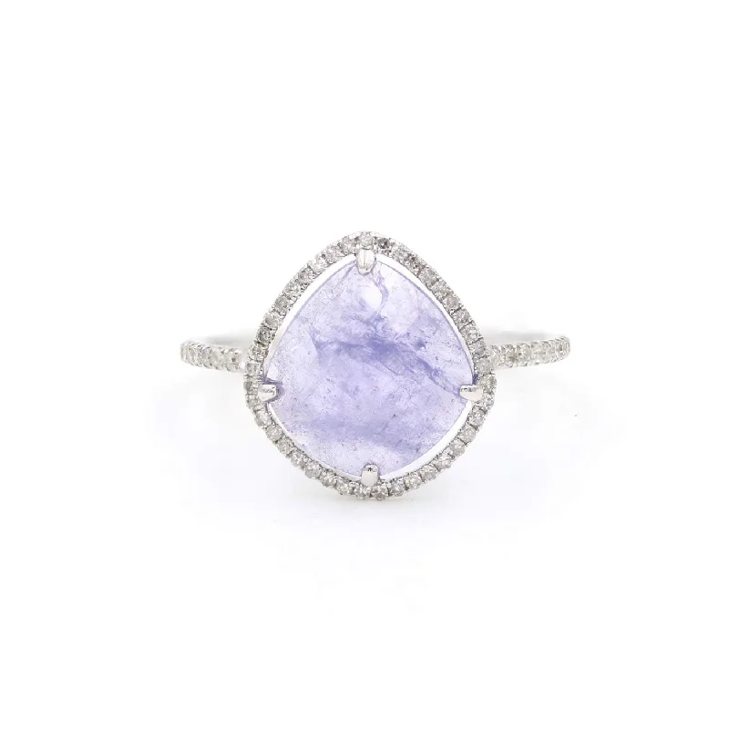 14K WHITE GOLD  TANZANITE RING