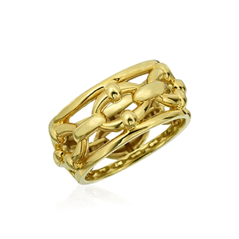 14k Yellow Gold Anchor Link Ring