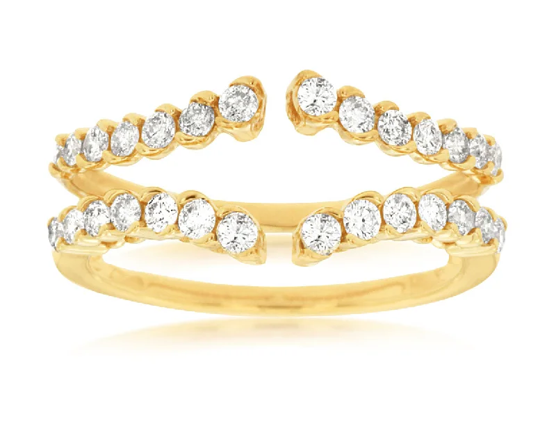 14K Yellow Gold Diamond Ring Guard