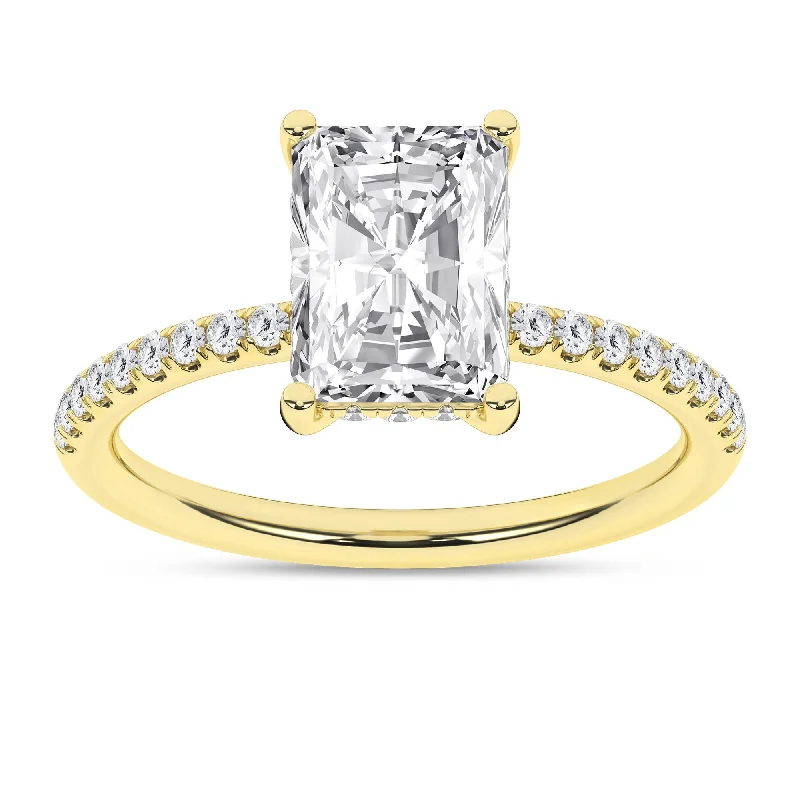 14K Yellow Gold Lab Grown 2.32ctw Radiant Diamond Engagement Ring