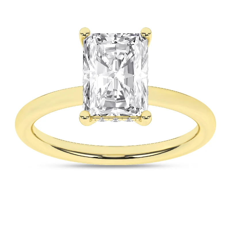 14K Yellow Gold Lab Grown 2.62CTW Radiant Diamond Hidden Halo Engagement Ring