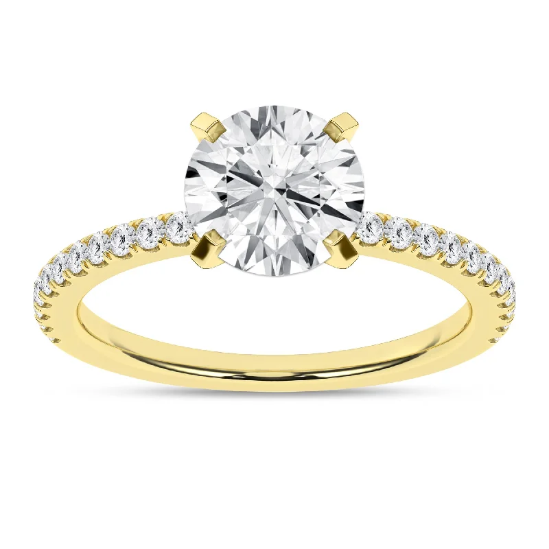 14K Yellow Gold Lab Grown 2.27ctw Round Diamond Engagement Ring