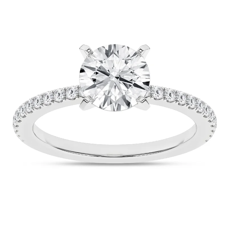 14K White Gold Lab Grown 1.77ctw Round Diamond Engagement Ring