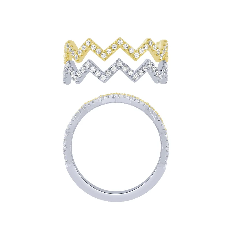 14K 1/2Ct Zigzag Fashion Ring