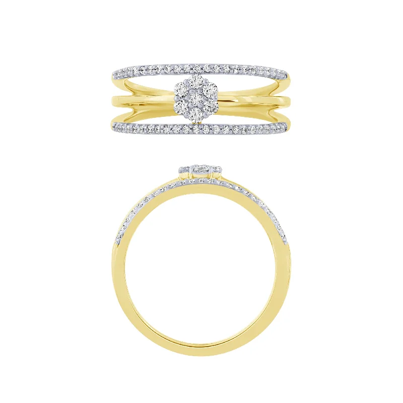 14K 1/3Ct Layered Diamond Fashion Ring