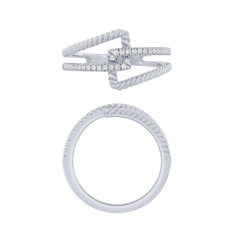 14K White Gold 1/7Ct Diamond Fashion Ring