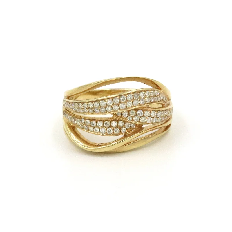 14KY PAVE WAVE RING