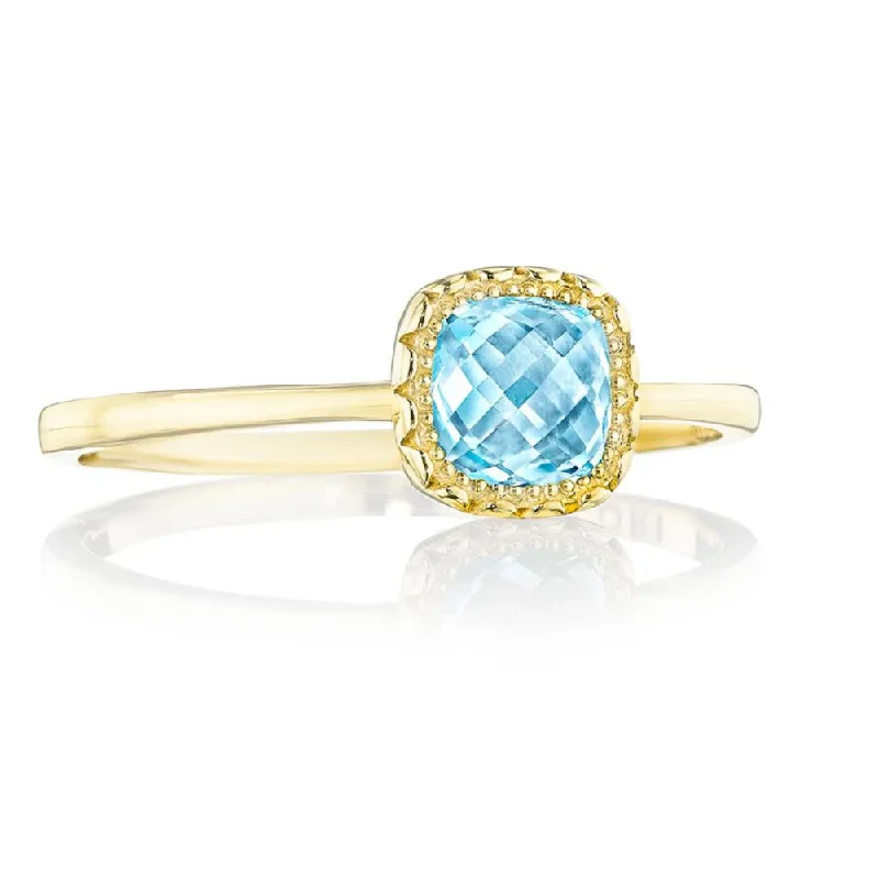 Tacori Petite Cushion Bloom Ring in Sky Blue Topaz