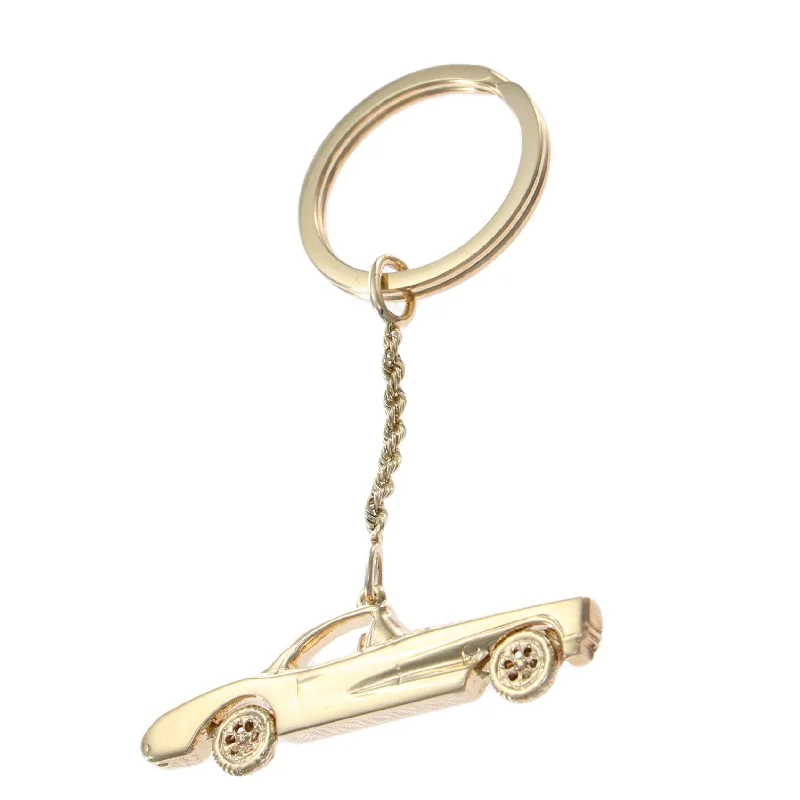 1960s Vintage Classic Chevy Car Key Ring Charm Holder Solid 14k Yellow Gold 21.8