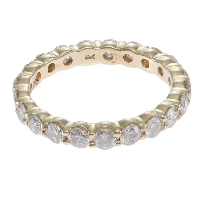 2.00CTW Diamond Eternity Anniversary Stackable Wedding Ring 14k Yellow Gold