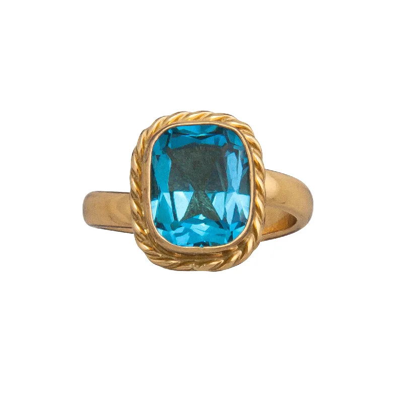 Alchemia Blue Topaz Adjustable Rope Ring