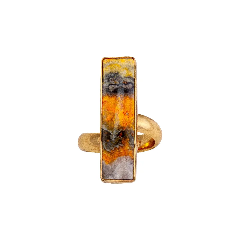 Alchemia Bumblebee Jasper Rectangle Adjustable Ring