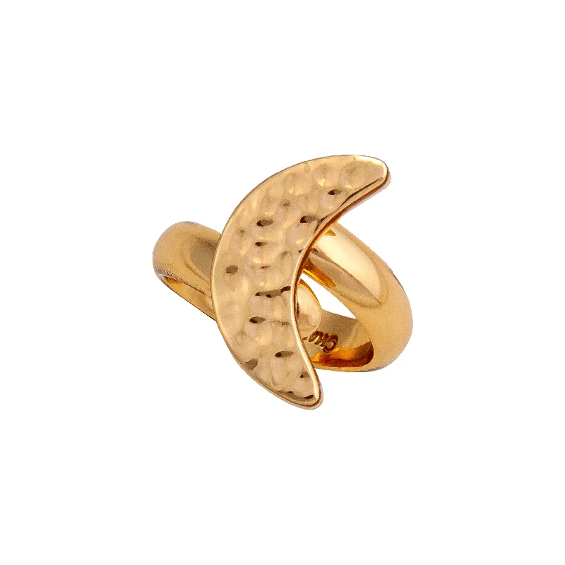 Alchemia Hammered Moon Adjustable Ring