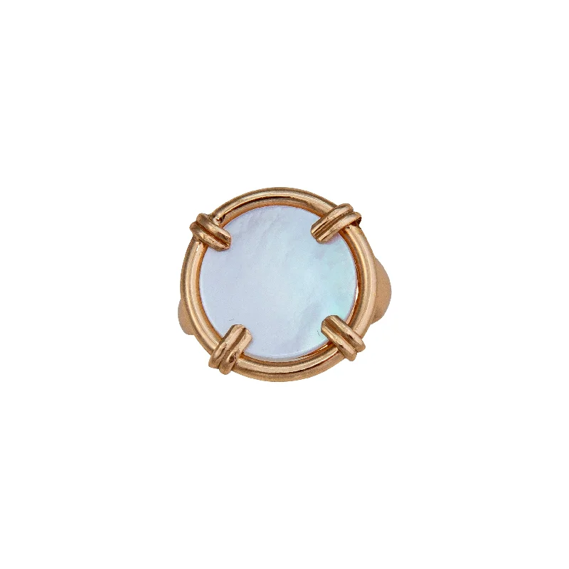 Alchemia Mother of Pearl Prong Set Adjustable Ring