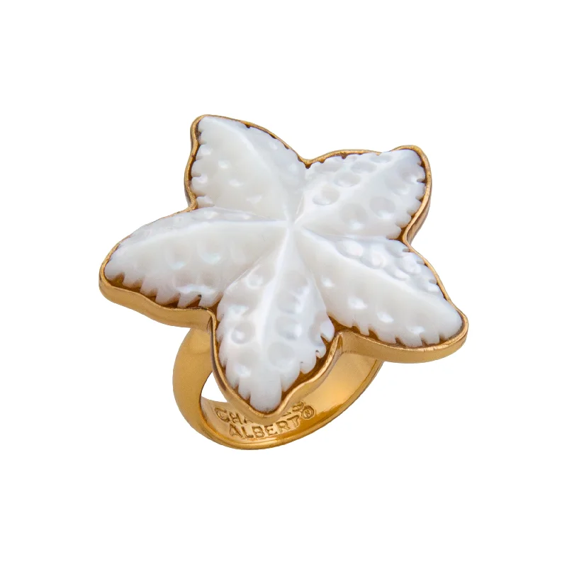 Alchemia Mother of Pearl Starfish Adjustable Ring