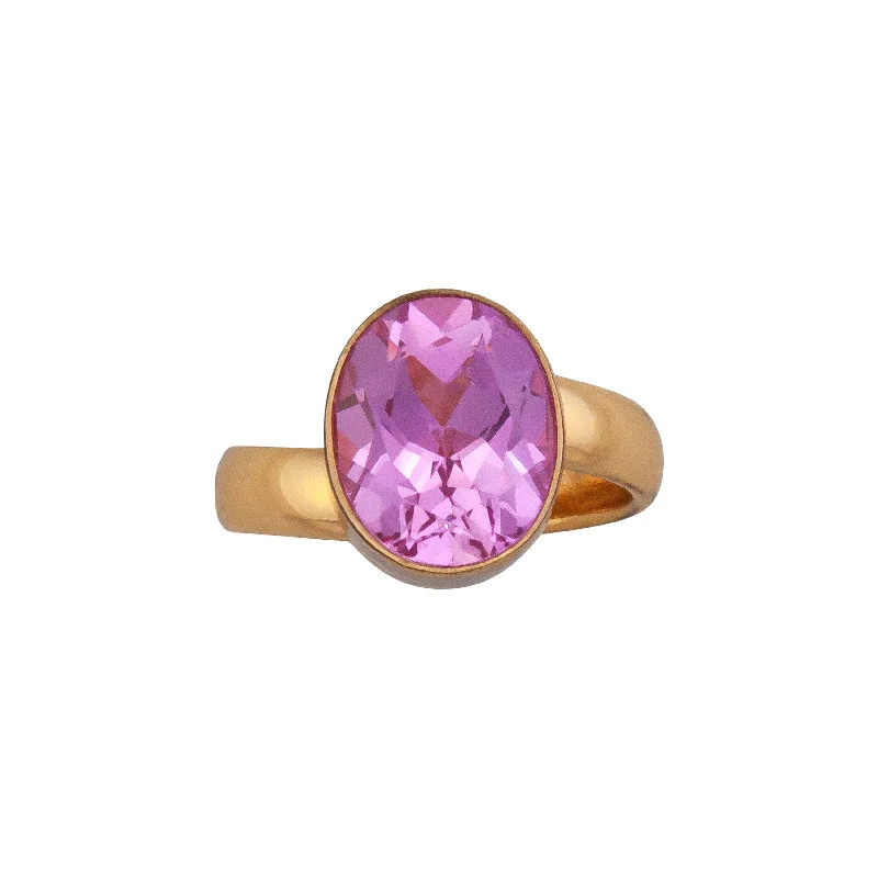 Alchemia Lab Created Pink Sapphire Adjustable Ring