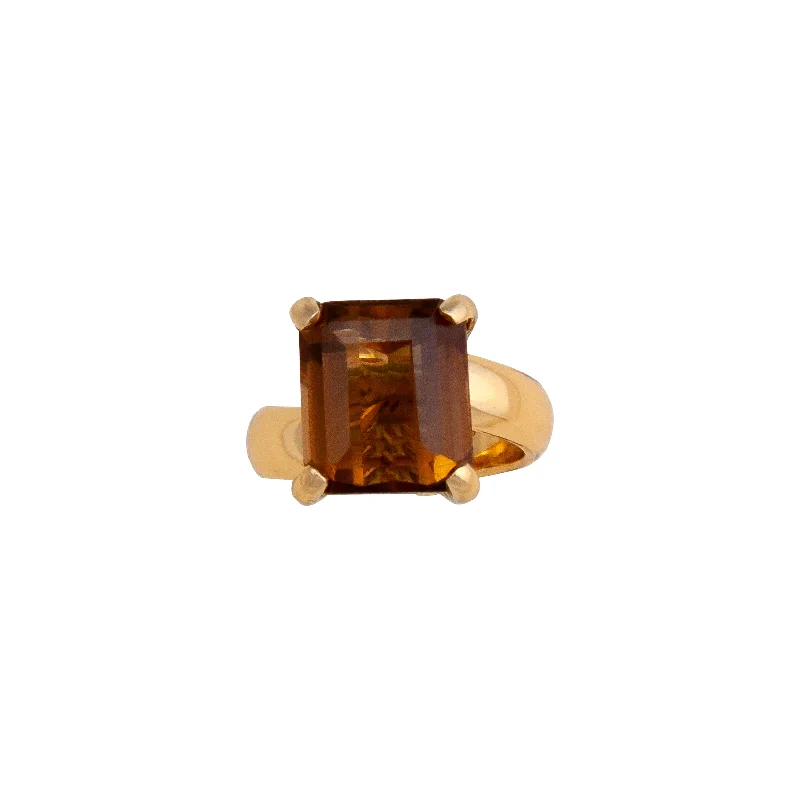 Alchemia Smokey Quartz Prong Set Adjustable Ring