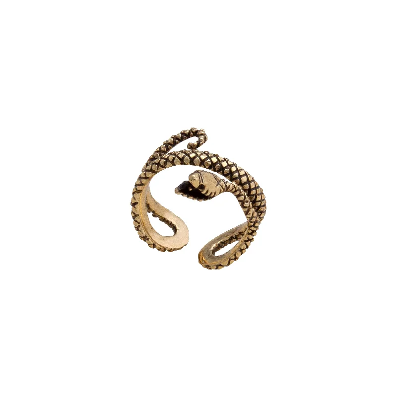 Alchemia Snake Oxidized Adjustable Cuff Ring