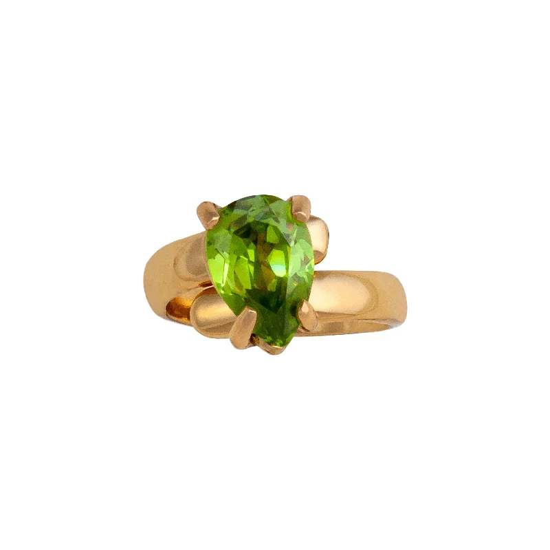 Alchemia Lab Created Peridot Prong Set Adjustable Ring