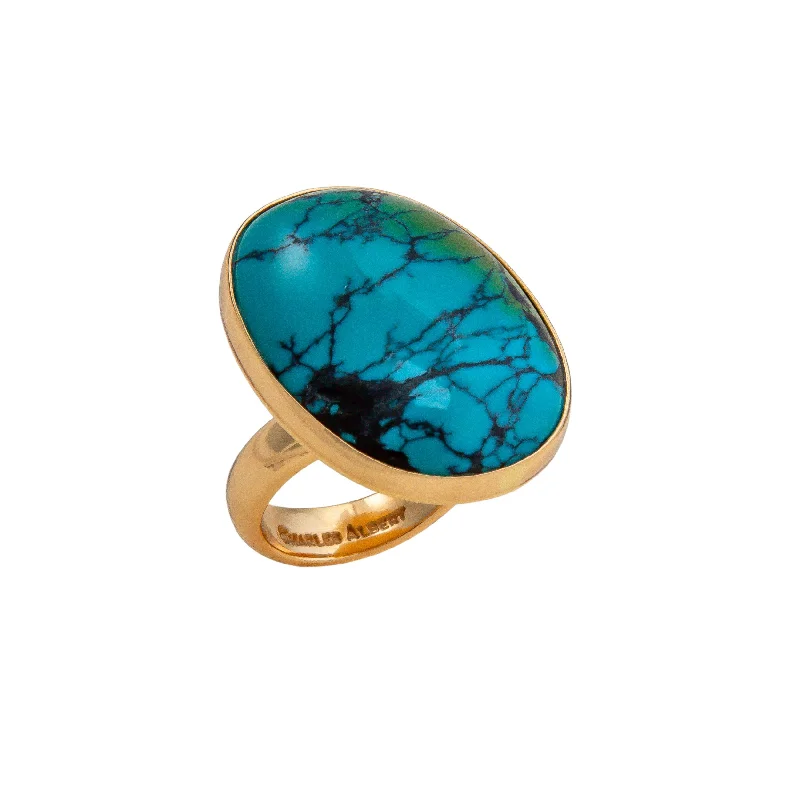 Alchemia Turquoise Oval Adjustable Ring