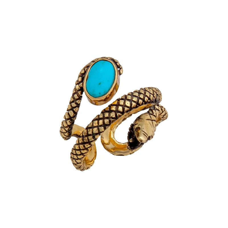 Alchemia Turquoise Snake Adjustable Ring