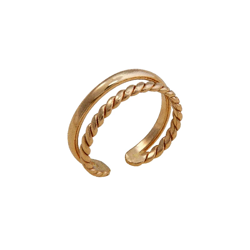 Alchemia Twisted Shiny Adjustable Cuff Ring