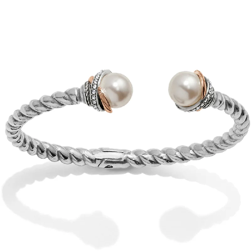 Brighton Neptune's Rings Pearl Open Hinged Bangle