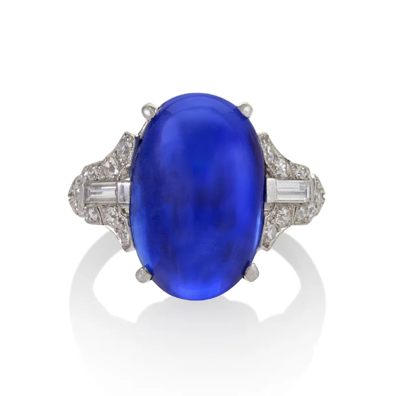 Ceylon No-Heat Sapphire and Diamond Ring