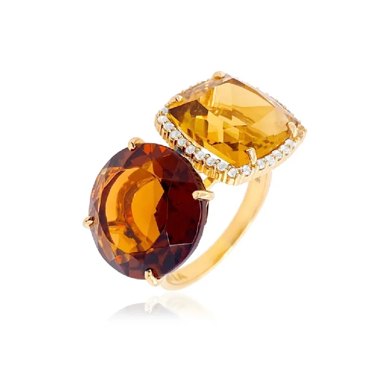 Citrine & White Topaz Ring