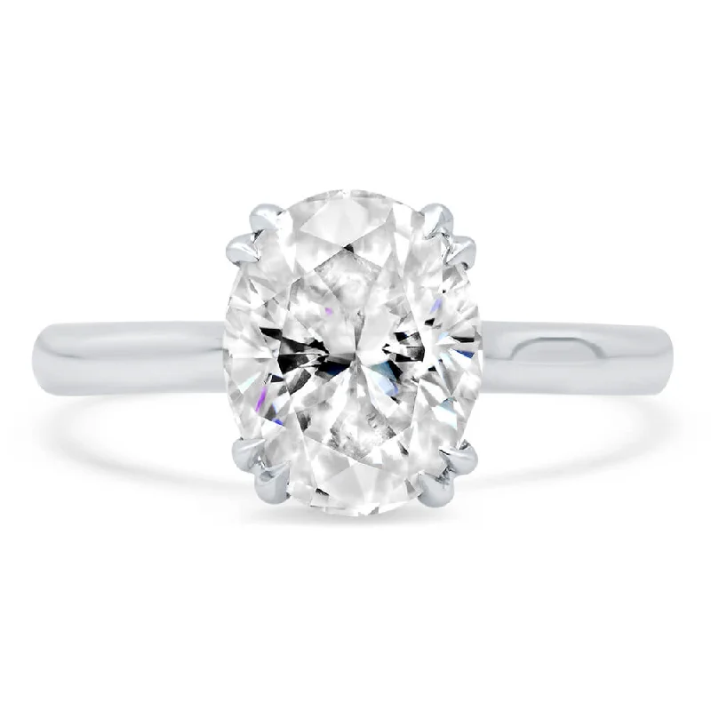 Double Claw Prong Solitaire Engagement Ring