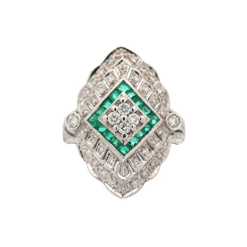 Emerald And Diamond Ring